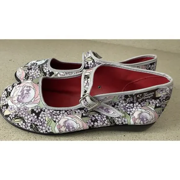 NEW Hot Chocolate Designs Mary Jane Shoes Flor la Muerte Day of the Dead 38 US 8